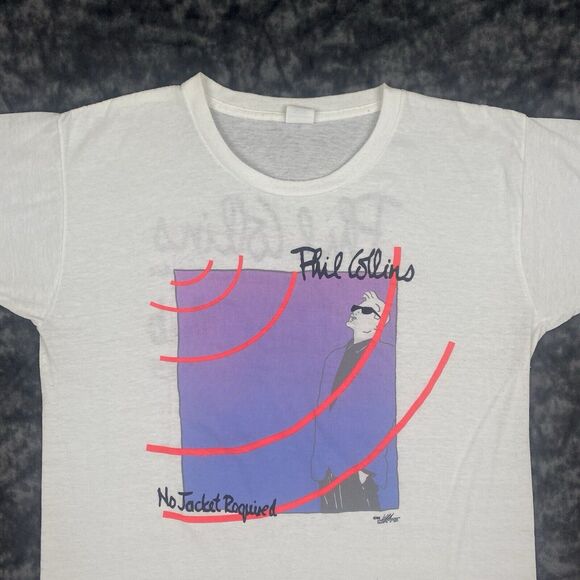 Phil Collins TShirt No Jacket Required Hot Tub Club Tour 1985 Mens Size XL - Picture 3 of 13